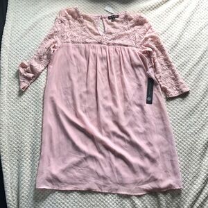 As U Wish blush Pink Lace Lined teen mini dress Brand New SWT Size Medium